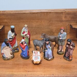 Nativity Figures Germany Paper Mache